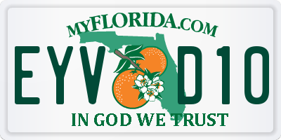 FL license plate EYVD10