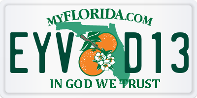 FL license plate EYVD13