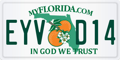 FL license plate EYVD14