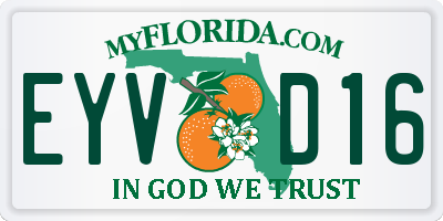 FL license plate EYVD16