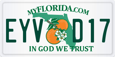 FL license plate EYVD17