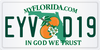 FL license plate EYVD19