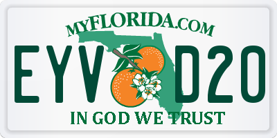 FL license plate EYVD20