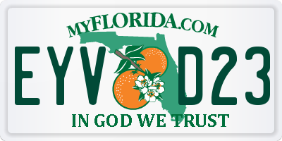 FL license plate EYVD23