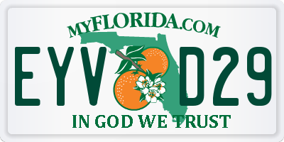 FL license plate EYVD29