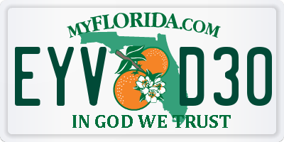 FL license plate EYVD30