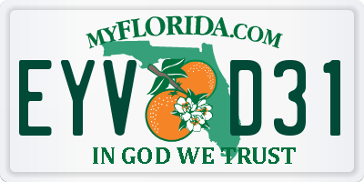 FL license plate EYVD31