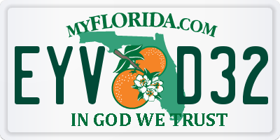 FL license plate EYVD32