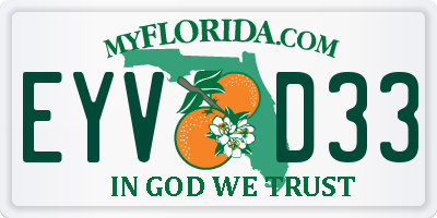 FL license plate EYVD33