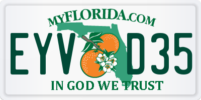 FL license plate EYVD35