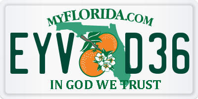 FL license plate EYVD36