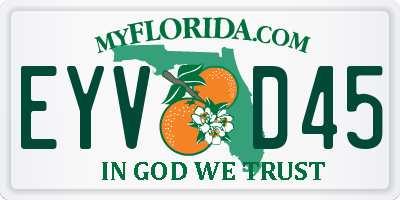 FL license plate EYVD45