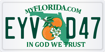 FL license plate EYVD47