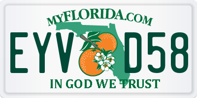 FL license plate EYVD58