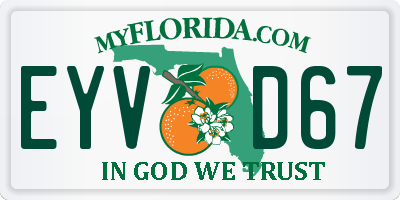FL license plate EYVD67