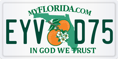 FL license plate EYVD75