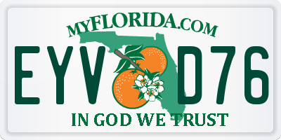 FL license plate EYVD76