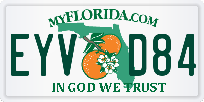 FL license plate EYVD84
