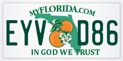FL license plate EYVD86