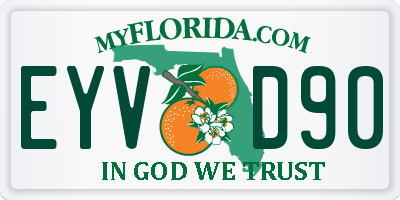 FL license plate EYVD90