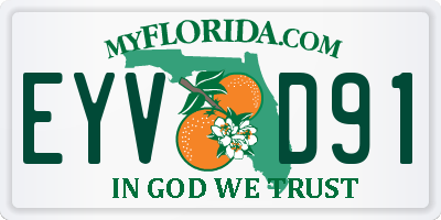 FL license plate EYVD91