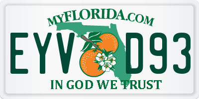 FL license plate EYVD93