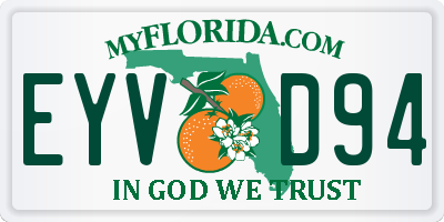 FL license plate EYVD94
