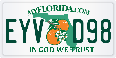 FL license plate EYVD98