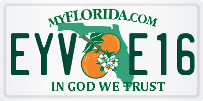 FL license plate EYVE16