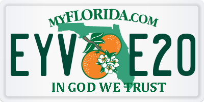 FL license plate EYVE20