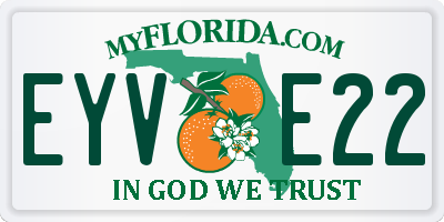 FL license plate EYVE22
