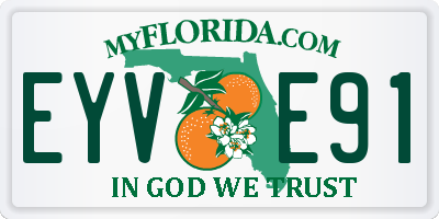 FL license plate EYVE91