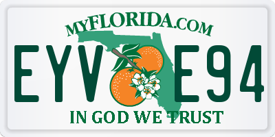 FL license plate EYVE94