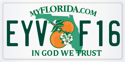 FL license plate EYVF16