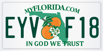 FL license plate EYVF18