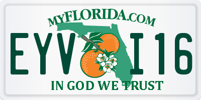 FL license plate EYVI16