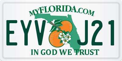 FL license plate EYVJ21