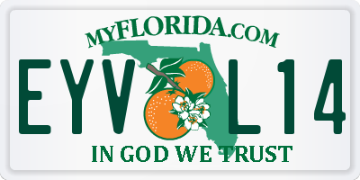 FL license plate EYVL14