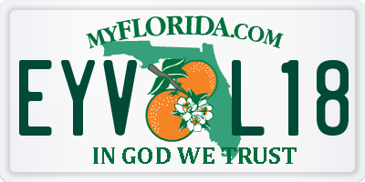 FL license plate EYVL18
