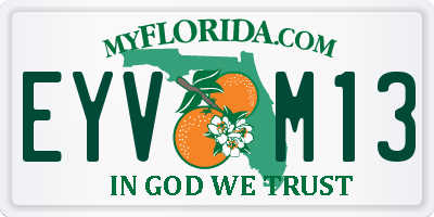 FL license plate EYVM13