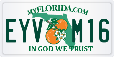 FL license plate EYVM16