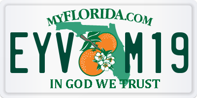 FL license plate EYVM19