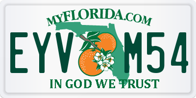 FL license plate EYVM54