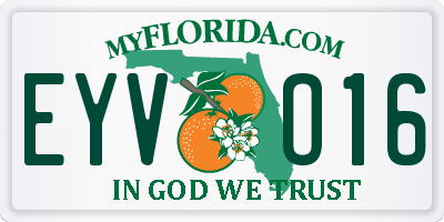 FL license plate EYVO16