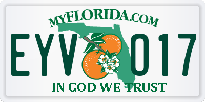 FL license plate EYVO17