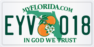 FL license plate EYVO18