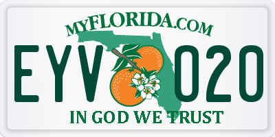 FL license plate EYVO20