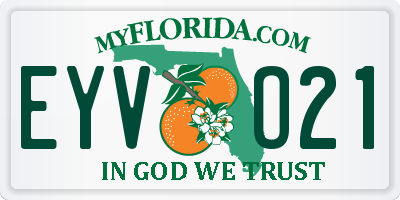 FL license plate EYVO21