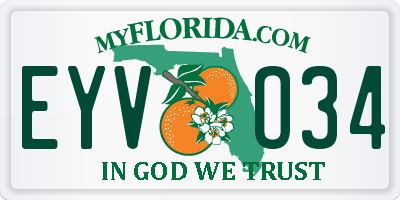 FL license plate EYVO34