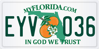 FL license plate EYVO36